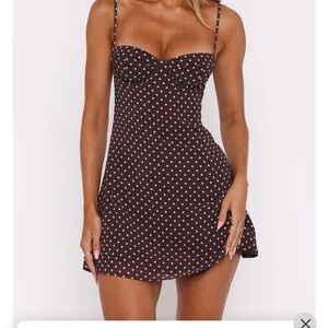 Whitefox Boutique Brown Polka Dot Dress